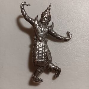 Pre WW2 925 Silver Dancer Brooch. Made in Siam (now Thailand)